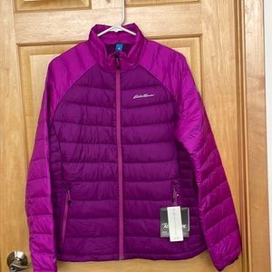 Eddie Bauer purple pink downlight storm-down 800 puffer jacket  XL new w…